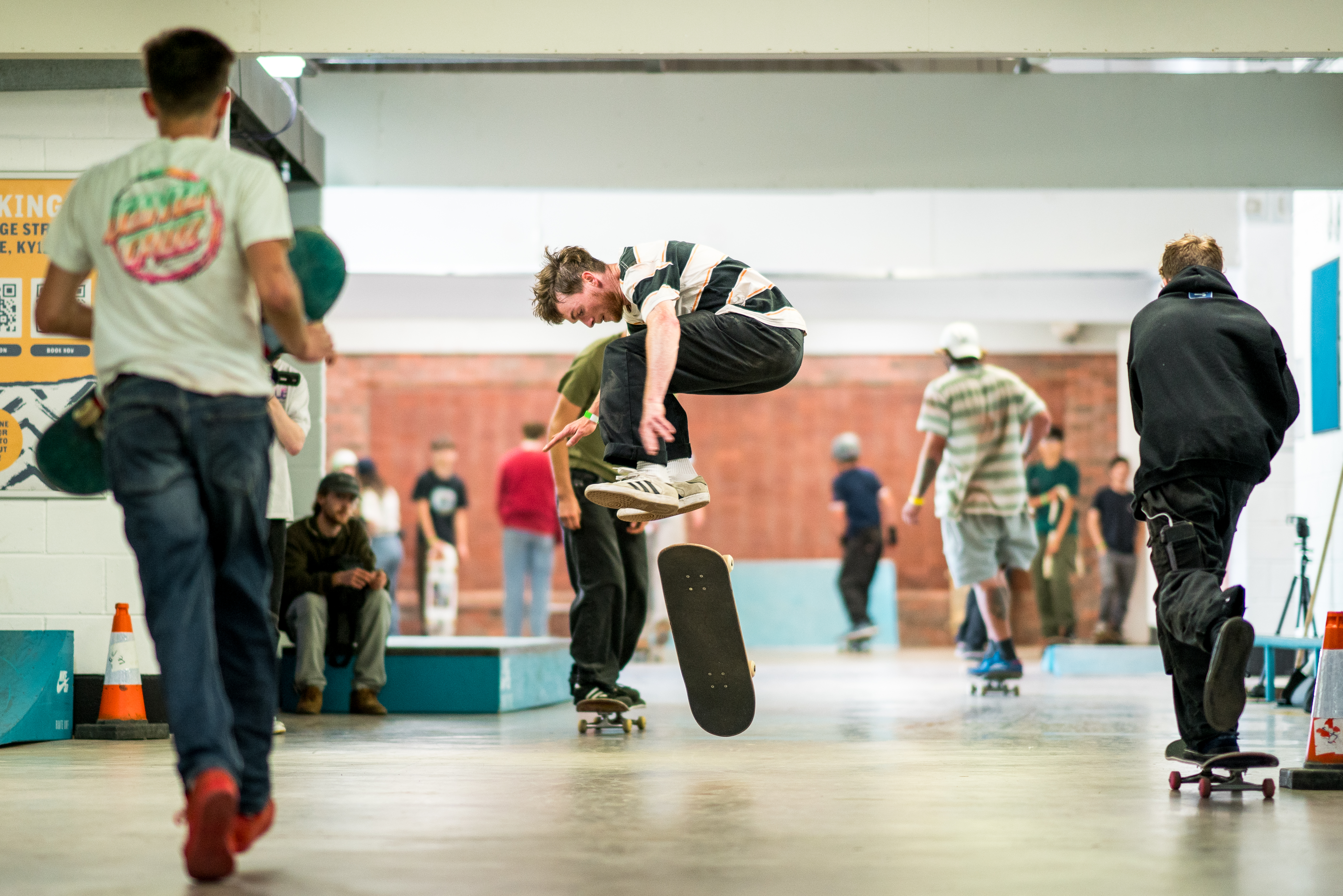 A man performs a skateboard trick