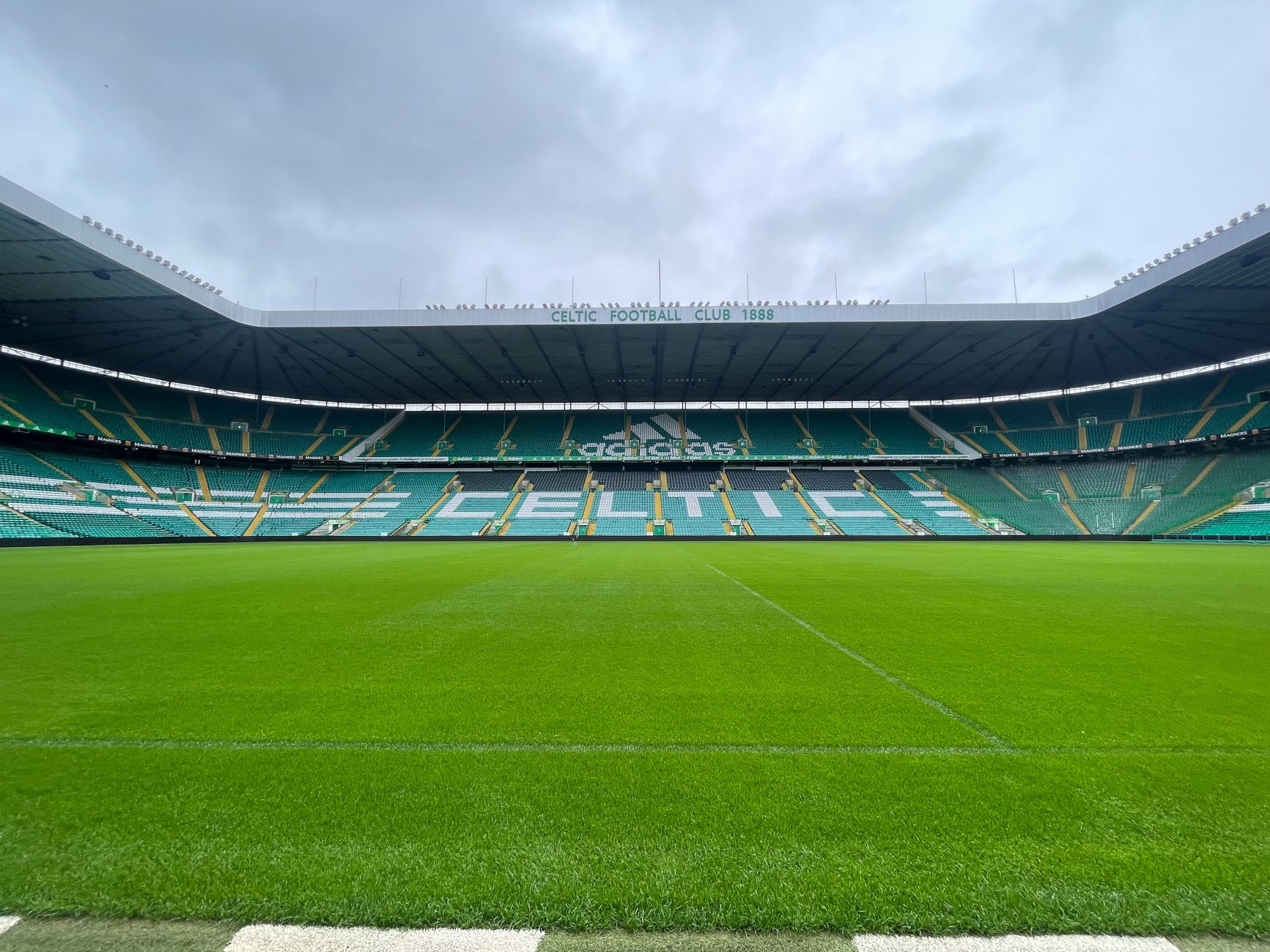 scenic view of empty celtic park stadium